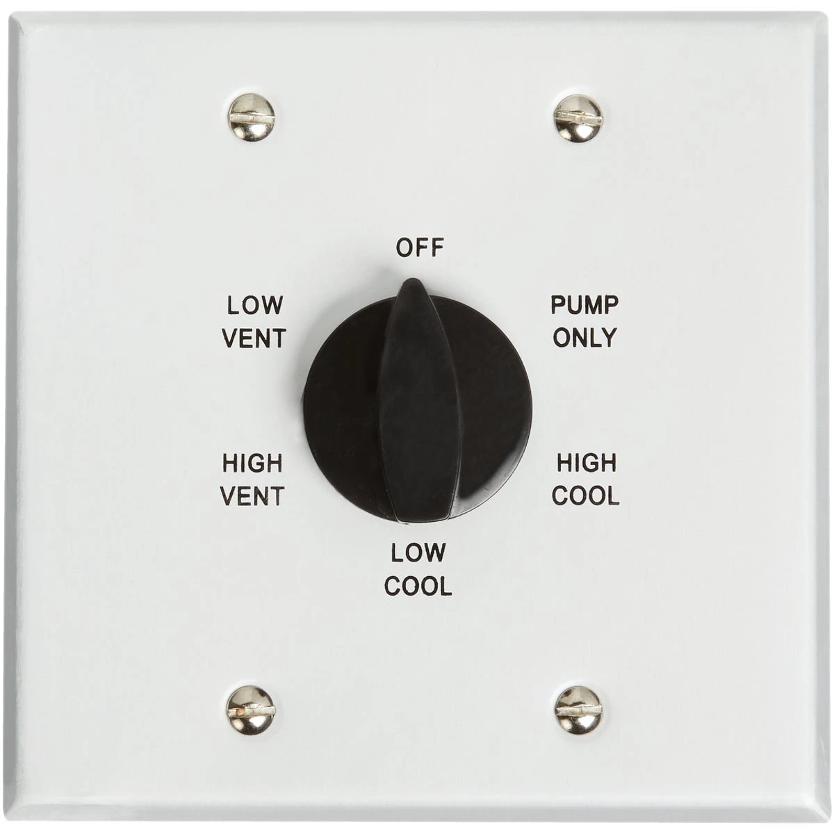 Evaporative Cooler Wall Switch, 2-Speed, 6-Position, Metal