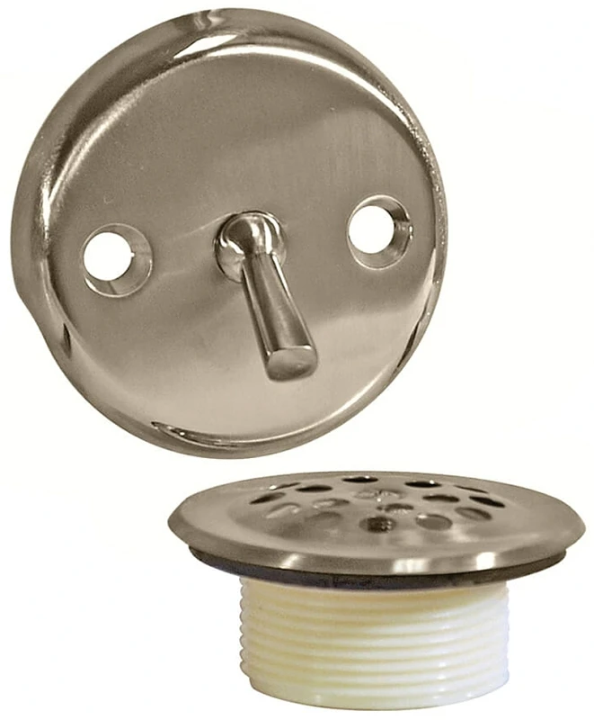 Bath Drain Kit With Trip Lever Overflow Plate, Brushed Nickel