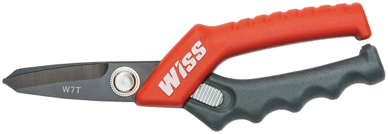 Wiss Tradesman Utility Shears, Spring-Loaded Blades, Titanium Coated, 7-1/2 In.