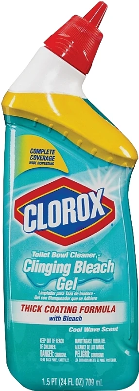 Toilet Bowl Cleaner, Manual Clinging Bleach Gel, 24 oz.