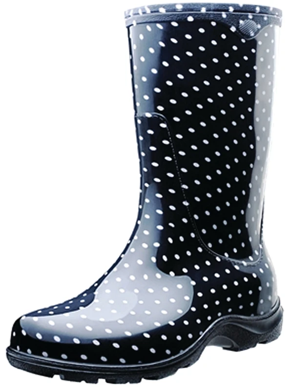 Tall Boot, Black Polka Dot, Women's Size 8