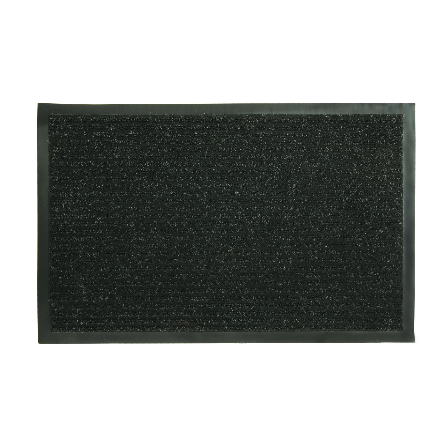 Floor Mat, Dual Rib Black, Indoor/Outdoor, 18 x 28 In.