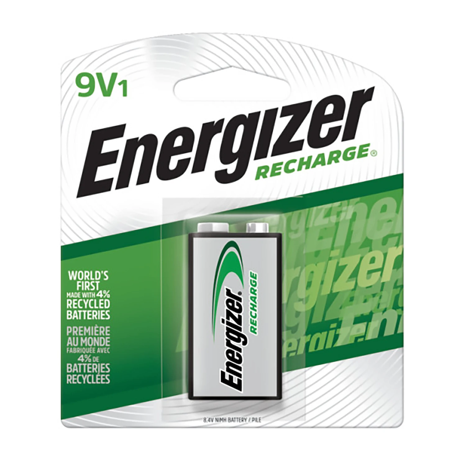 Recharge 9 Volt (9V) Rechargeable Battery, 1 Pack