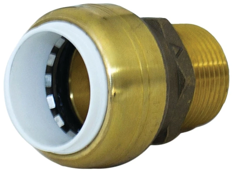Push Fit Pipe Connector, 3/4 In. PVC x 3/4 In. MPT