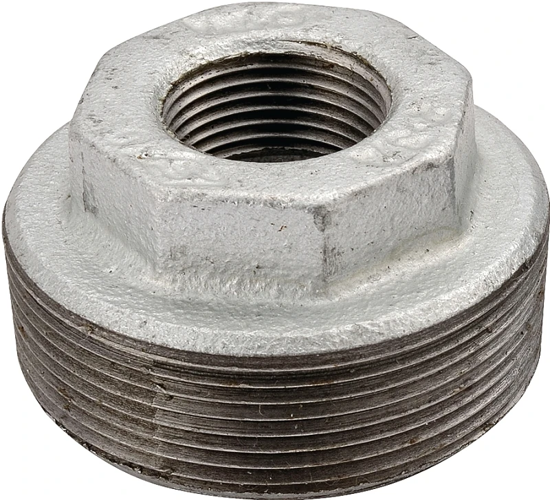 Galvanized Hex Pipe Bushing 2 X 1 Inch Malleable Iron - Model 35-2x1g