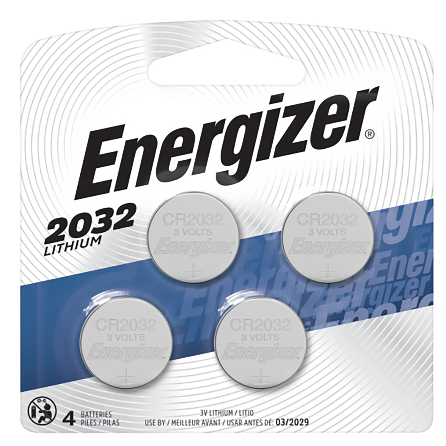 3V Lithium Coin Batteries, 2032, 4 Pack