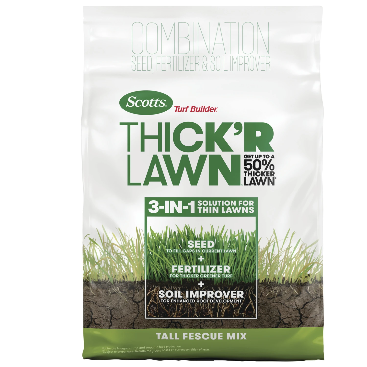 Turf Builder Thick'R Lawn Tall Fescue Mix, 40 Lbs., Covers 4,000 Sq. Ft.