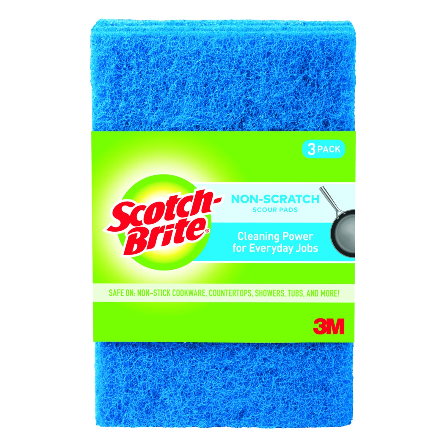 Non-Scratch Scour Pads, 3-Pk.