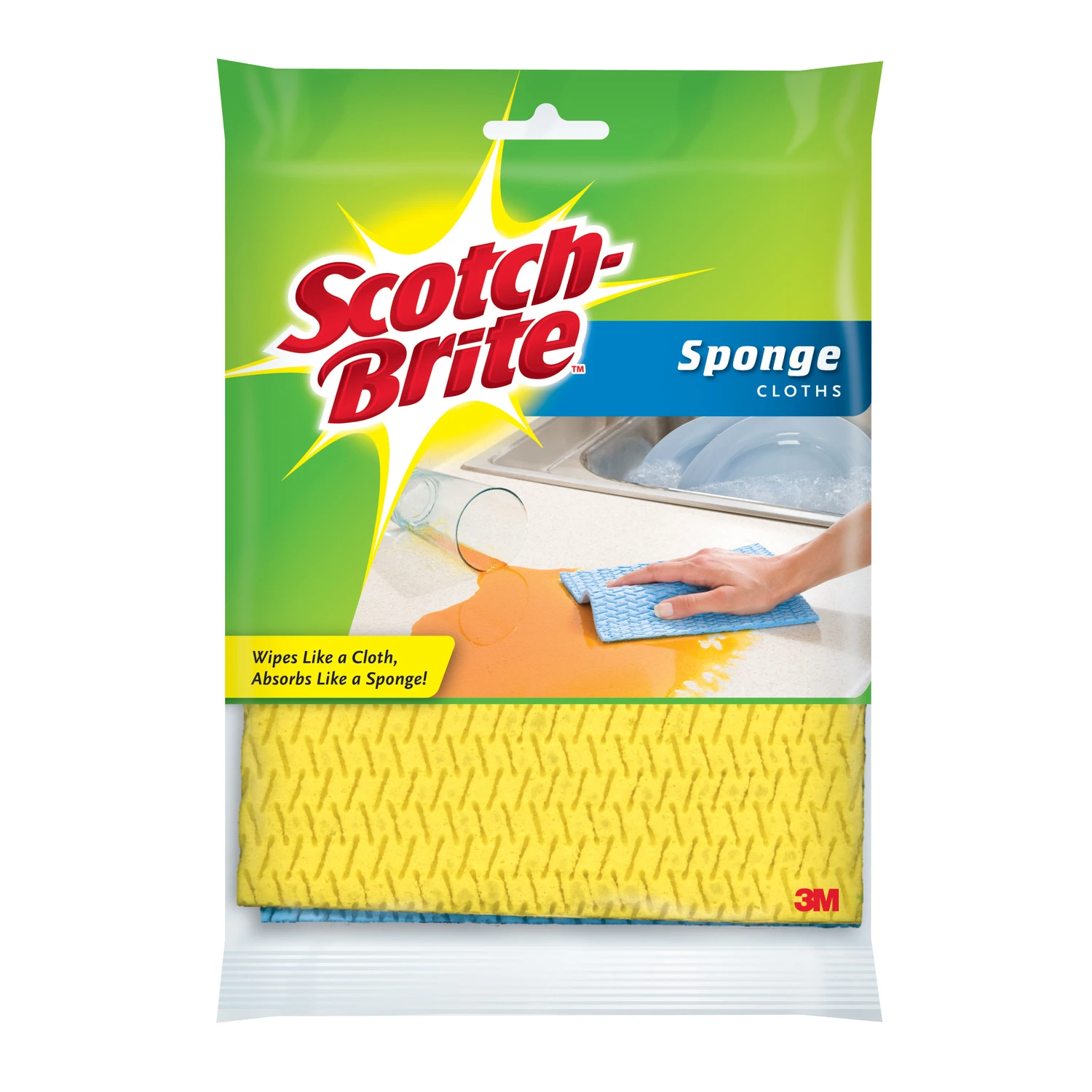 Sponge Cloth, 6.8 x 7.8 In., 2-Pk.