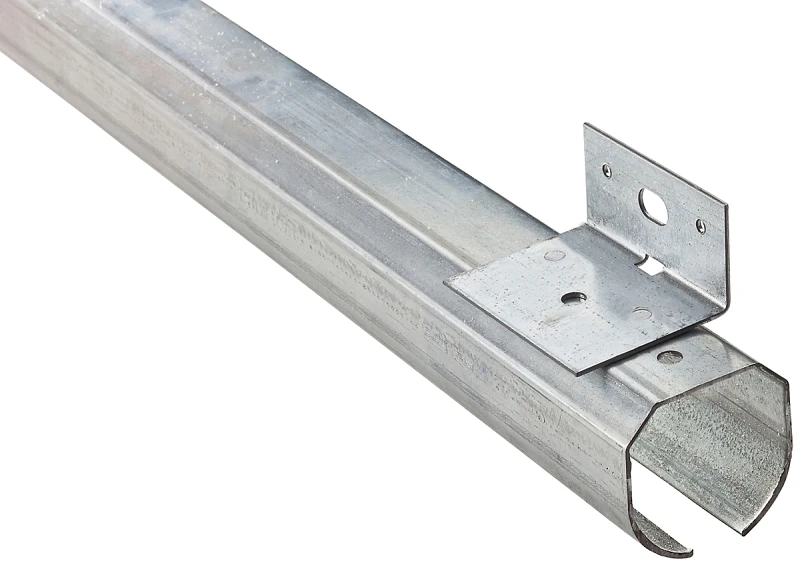 Round Rail Hanger For Sliding Barn Door, Face Mount, Galvanized, 10 Ft.