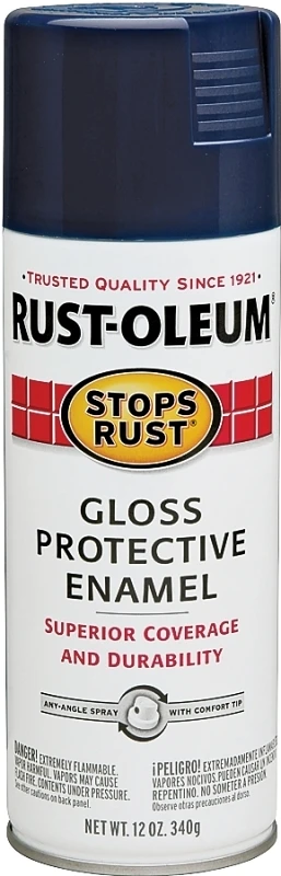 Stops Rust Spray Enamel, Navy Gloss, 12-oz.