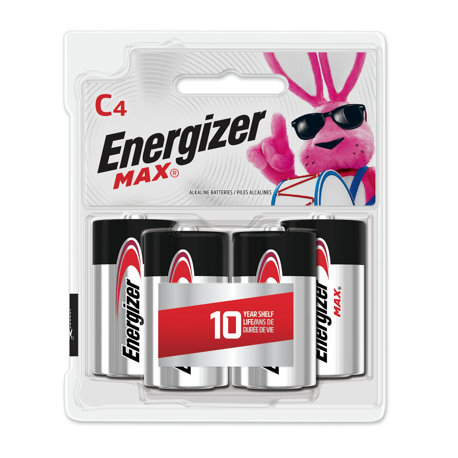 MAX C Cell Alkaline Batteries, 4 Pack