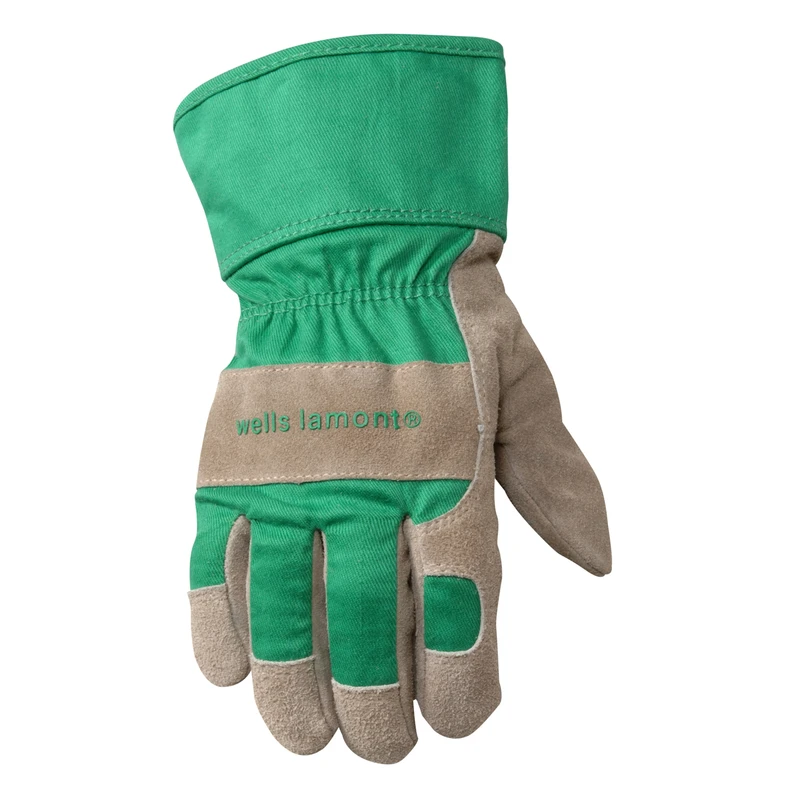Split Cowhide Leather Palm Gloves, Safety Cuff, Kids, Striped