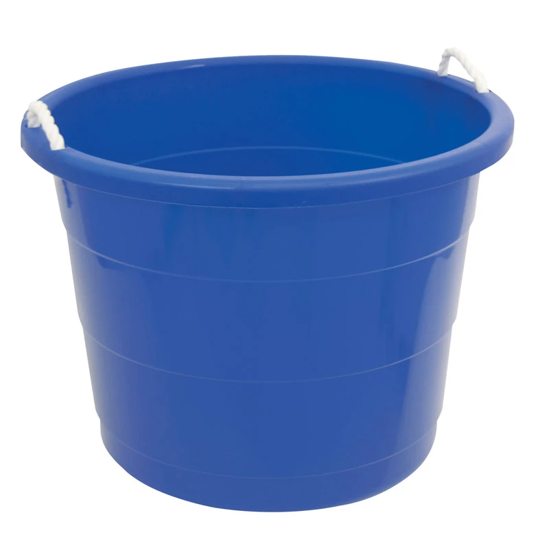 17 Gallon Blue Rope Handle Storage Bucket - Versatile Utility Tub