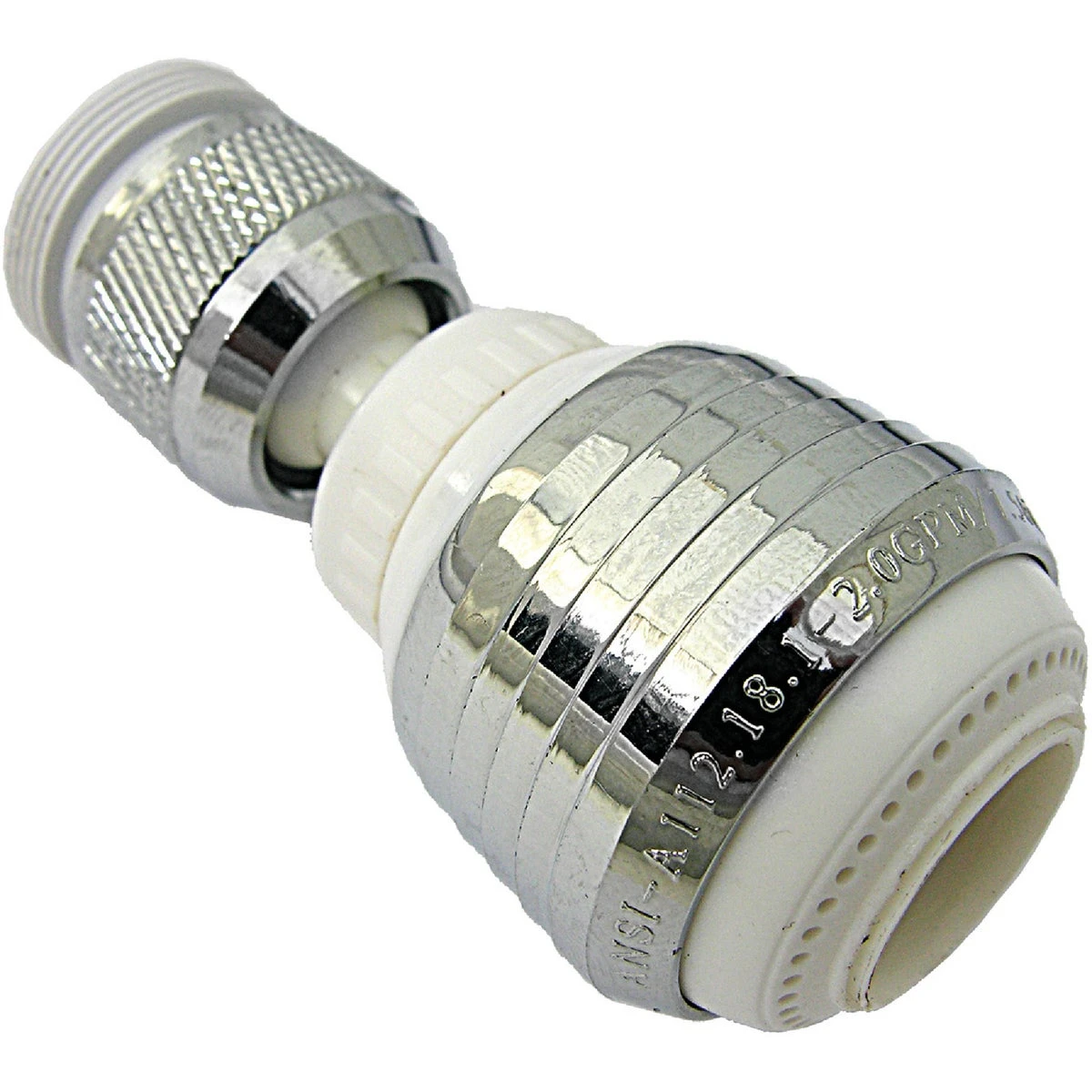 Dual-Thread Swivel Spray Aerator, Plastic, Chrome-Plated