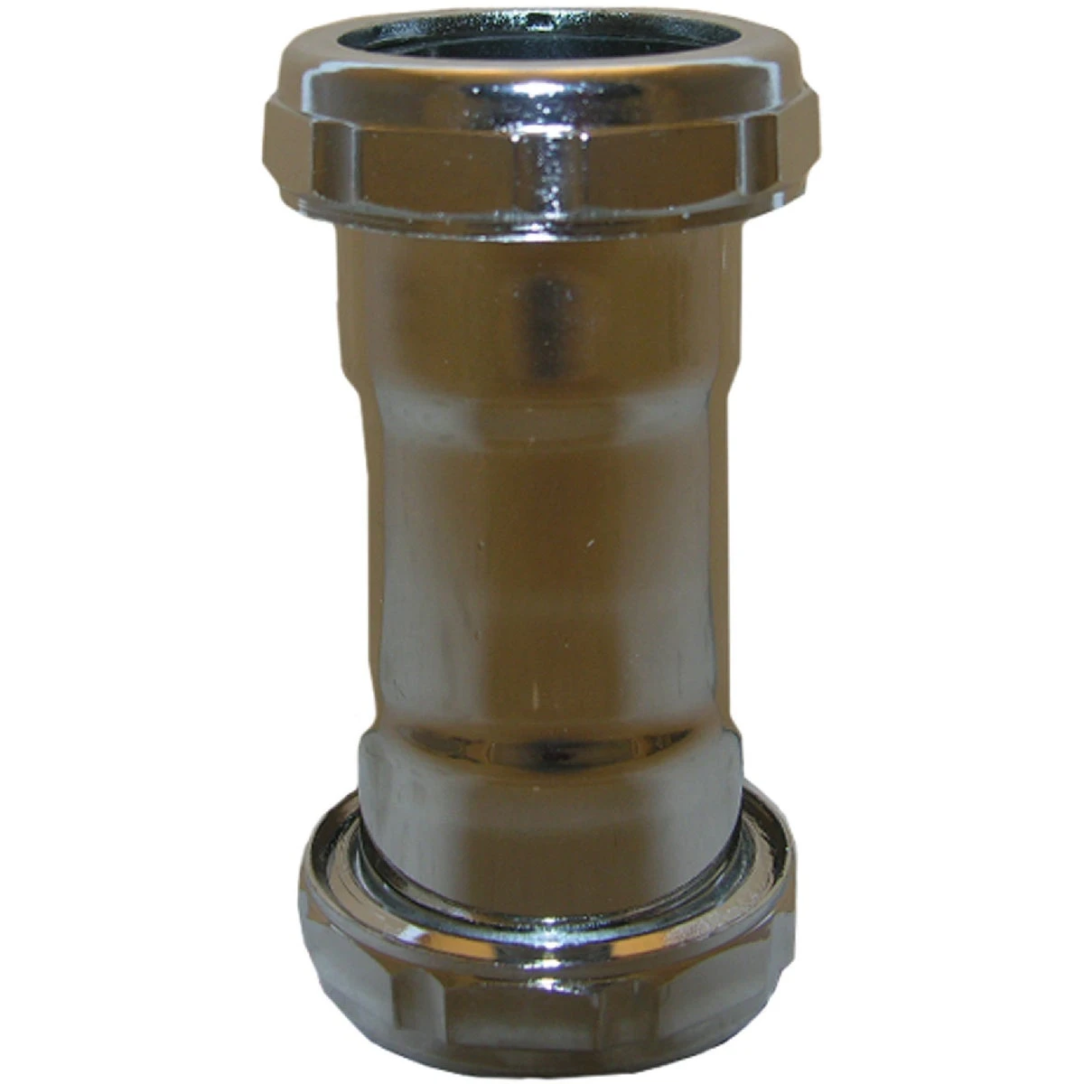 Pipe Fitting, Tube Slip Coupling, Chrome-Finished Brass, 1-1/2 In.