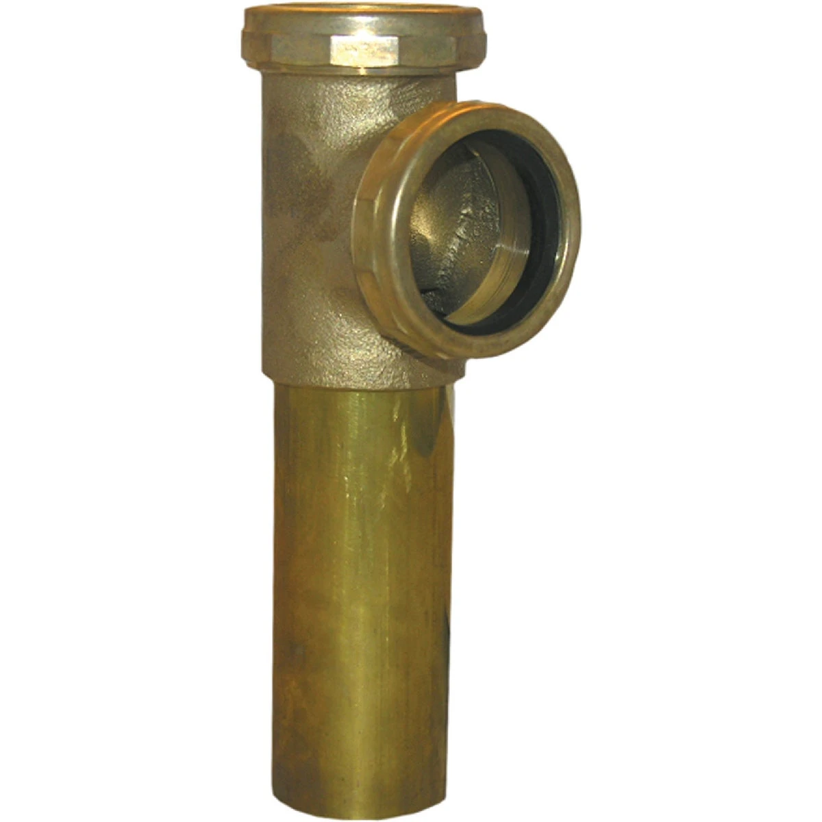 Pipe Fitting, Kitchen Drain End Outlet Tee & Tailpiece, Slip Joint, Chrome-Plated Brass, 1-1/2 In. OD