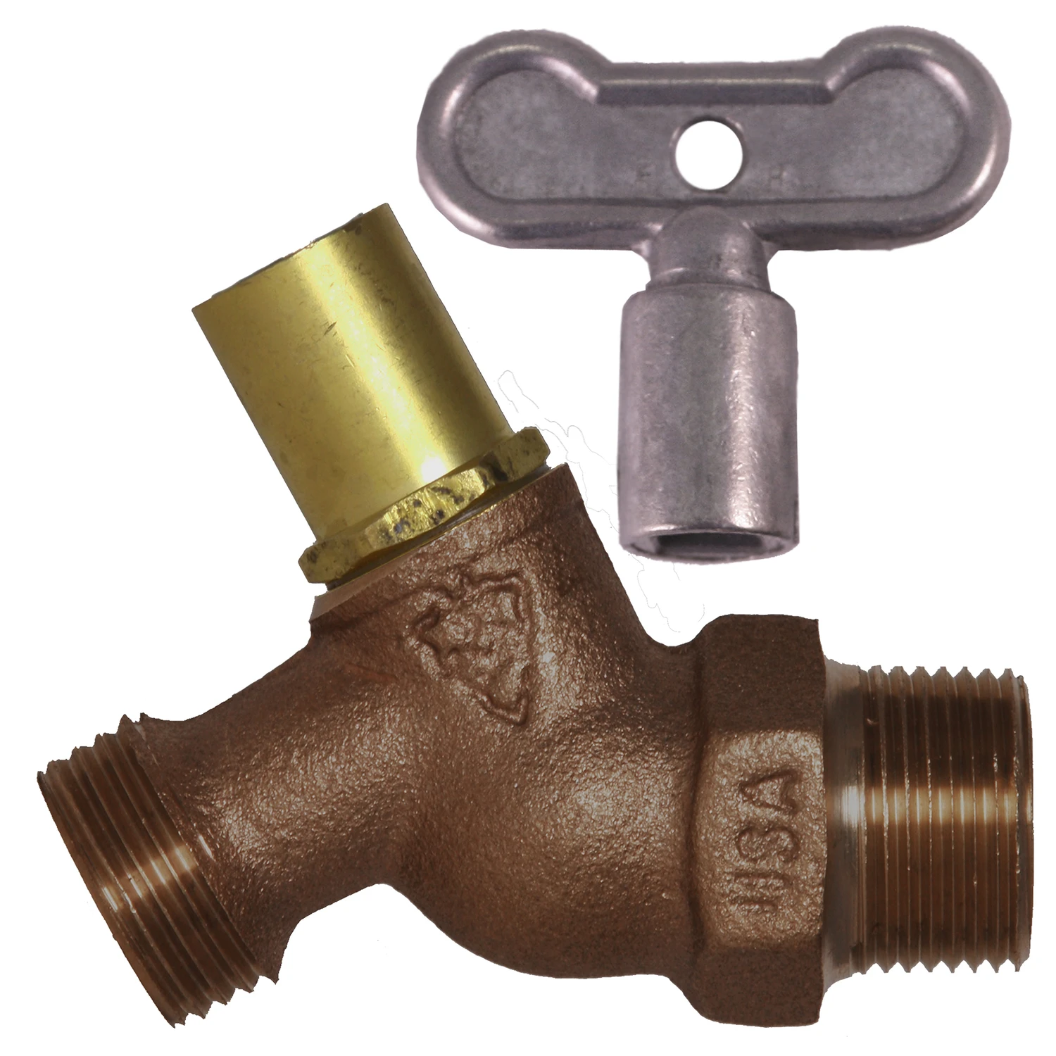 No-Kink Loose Key Hose Bibb, Lead-Free, 1/2 In. MPT