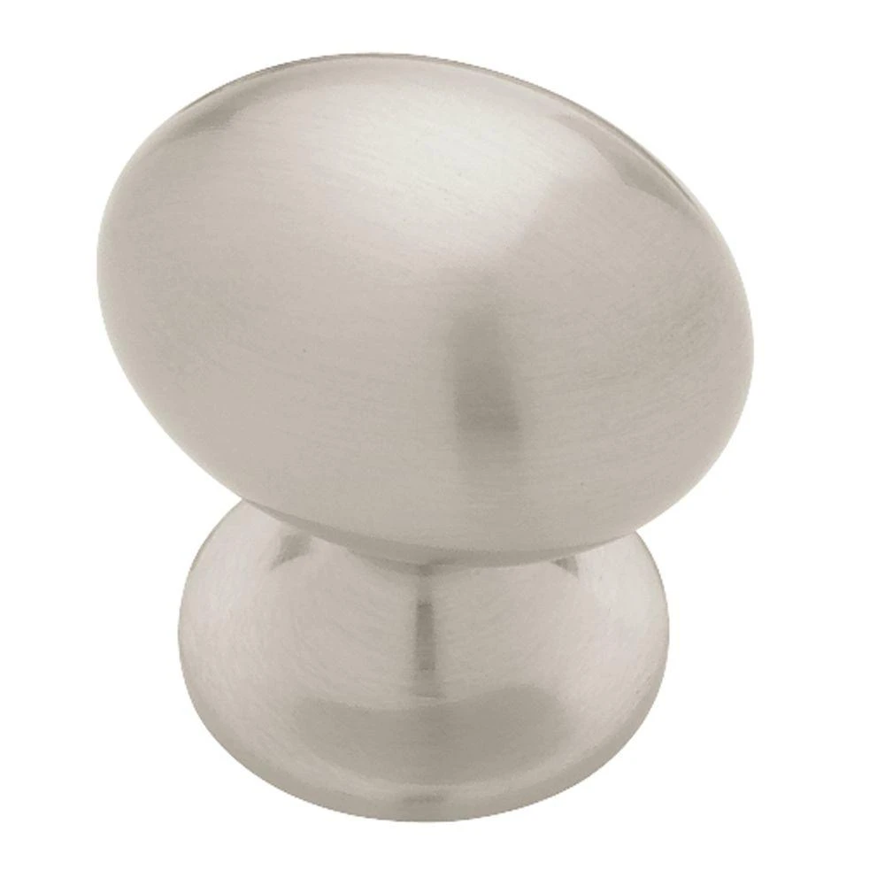 Football Cabinet Knob, Brushed Satin Nickel, 1-3/8-In.
