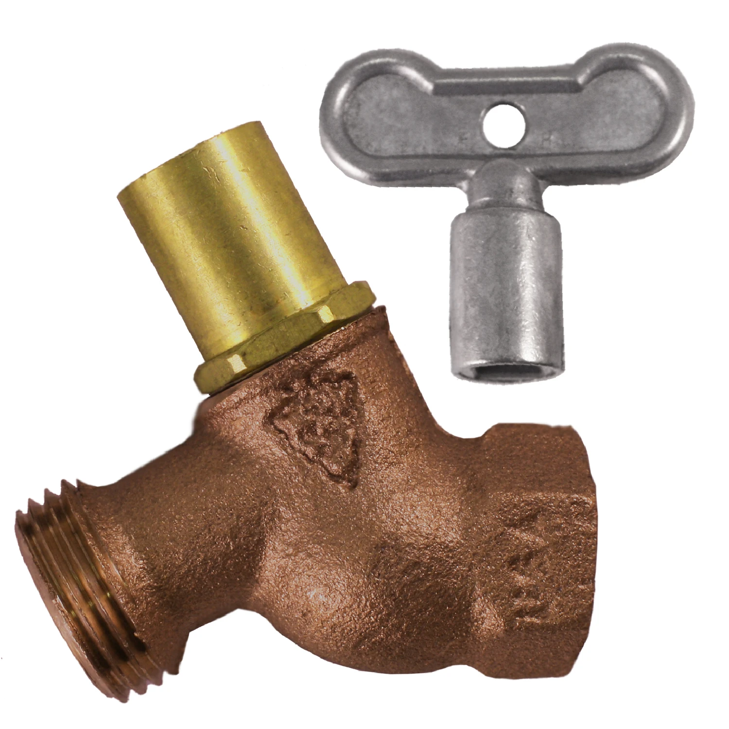 No-Kink Loose Key Hose Bibb, Lead-Free, 3/4 FPT x 3/4 In. Hose Thread