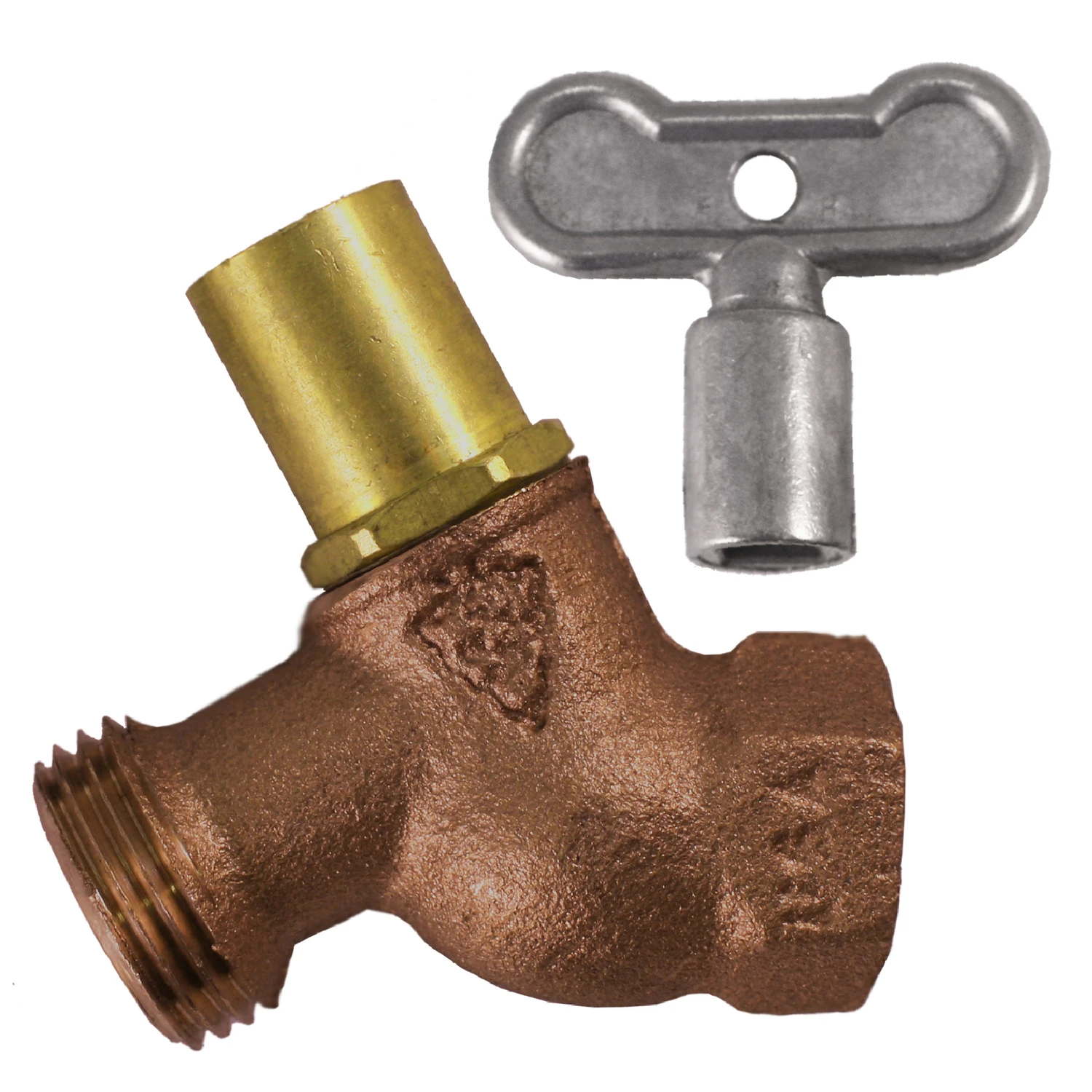 No-Kink Loose Key Hose Bibb, Lead-Free, 1/2 In. FPT