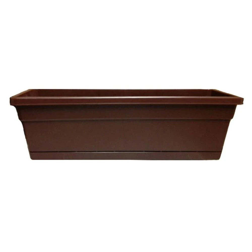 Rolled-RimWindow Box, Cocoa, 24-In.