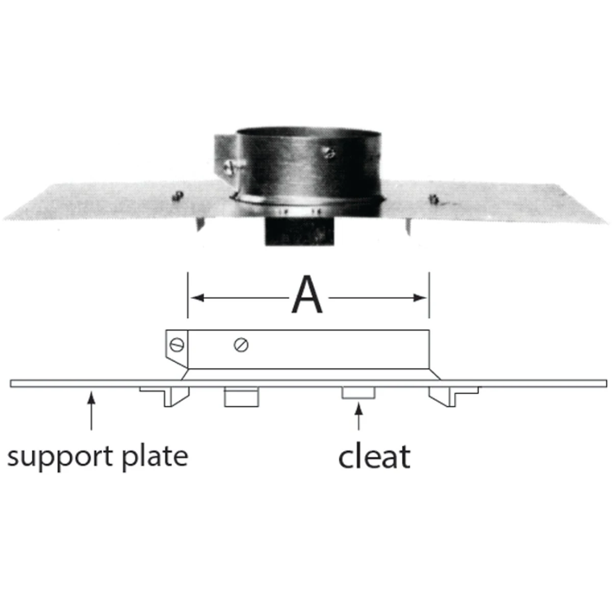Gas Vent Support Assembly, Round, Type B, 4-In.