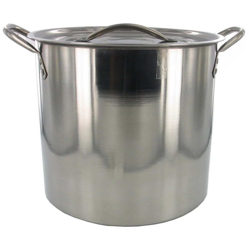 Stock Pot + Lid, Brushed Stainless Steel, 12-Qts.