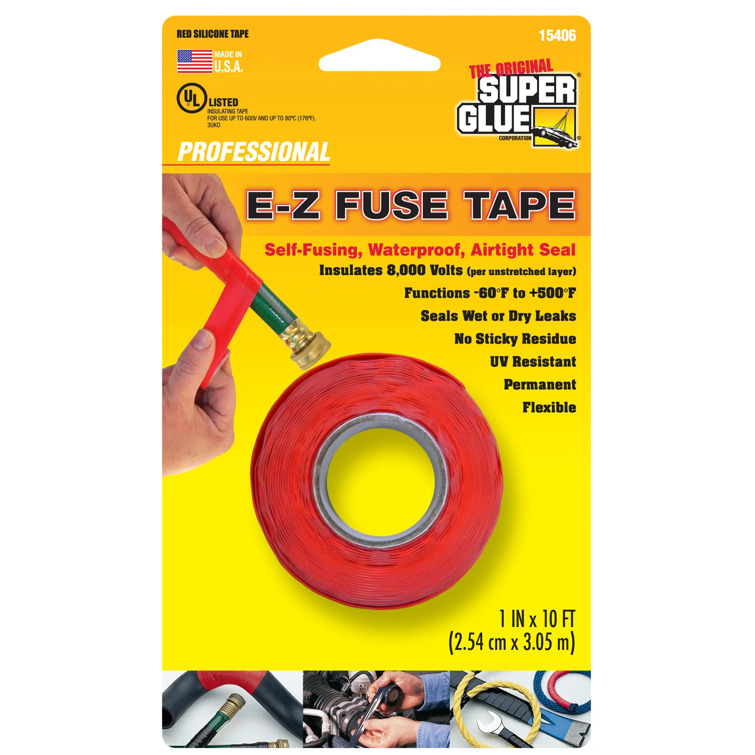 Super Glue E-Z Fuse Silicone Tape, Red, 1 In. x 10 Ft.