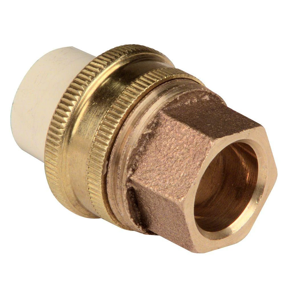 CPVC Pipe Transition Union, 1/2-Slip x Brass Slip