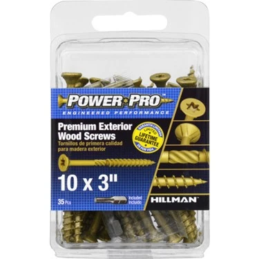 Power Pro Ceramic-Coated Wood Screws, #10 x 3-In., 35-Pk.