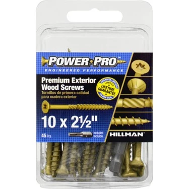 Power Pro Ceramic-Coated Wood Screws, #10 x 2.5-In., 45-Pk.
