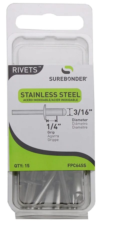 15-Pack Medium Stainless-Steel Rivets