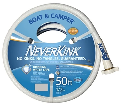 Boat & Camper NeverKink Hose, Drinking Water Safe, 1/2 In. x 50 Ft.