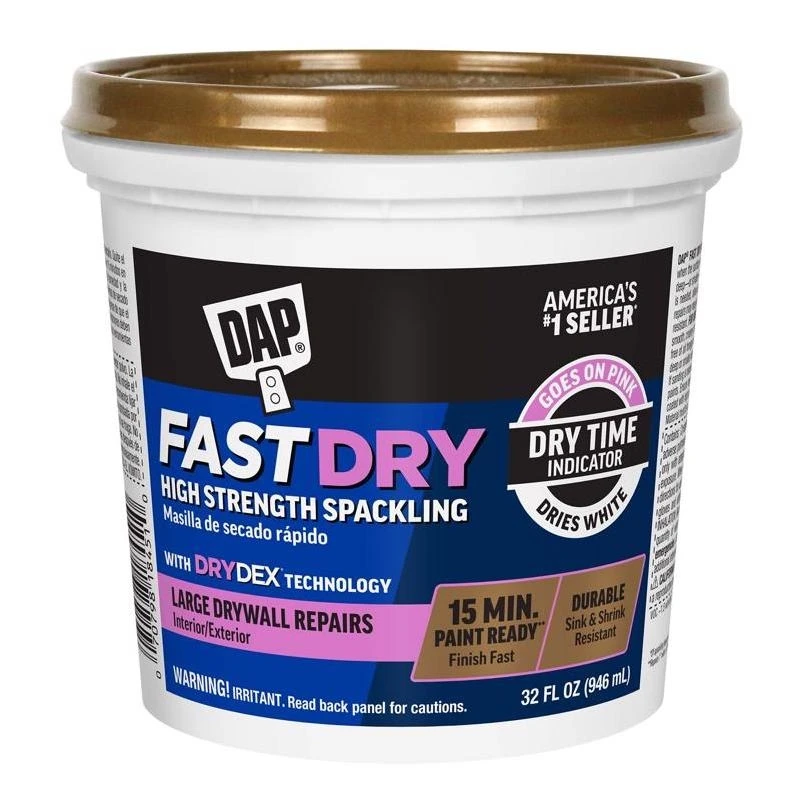 DAP 32‑oz Off‑White Ready‑Mix Spackling Compound – Fast‑Dry, Sandable & Shrink‑Resistant