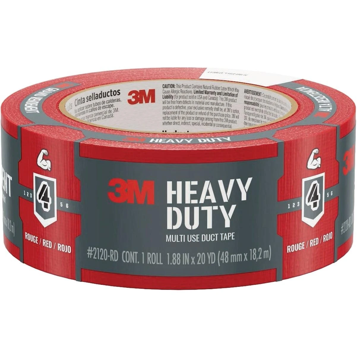 3M 2120‑RD Heavy‑Duty Red Duct Tape – 20 yd, 1.88 in Wide