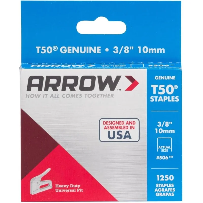 AFC50624 – ARROW FASTENER 50624 T50 3 8quot; Staples; 1,250 staples per pk