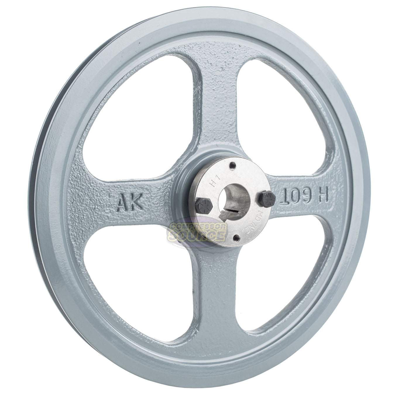 10.75" Single Groove A Section 4L Sheave with 1" H Style Split Taper Bushing - AK109H