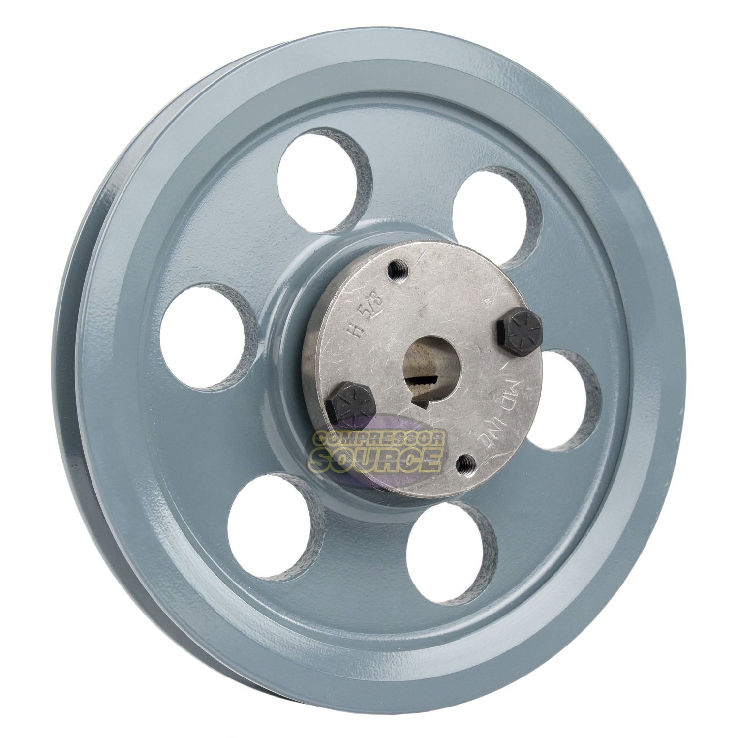 6" Single Groove A Section 4L Sheave with 5/8" (0.625") H-Style Split Taper Bushing - AK61H