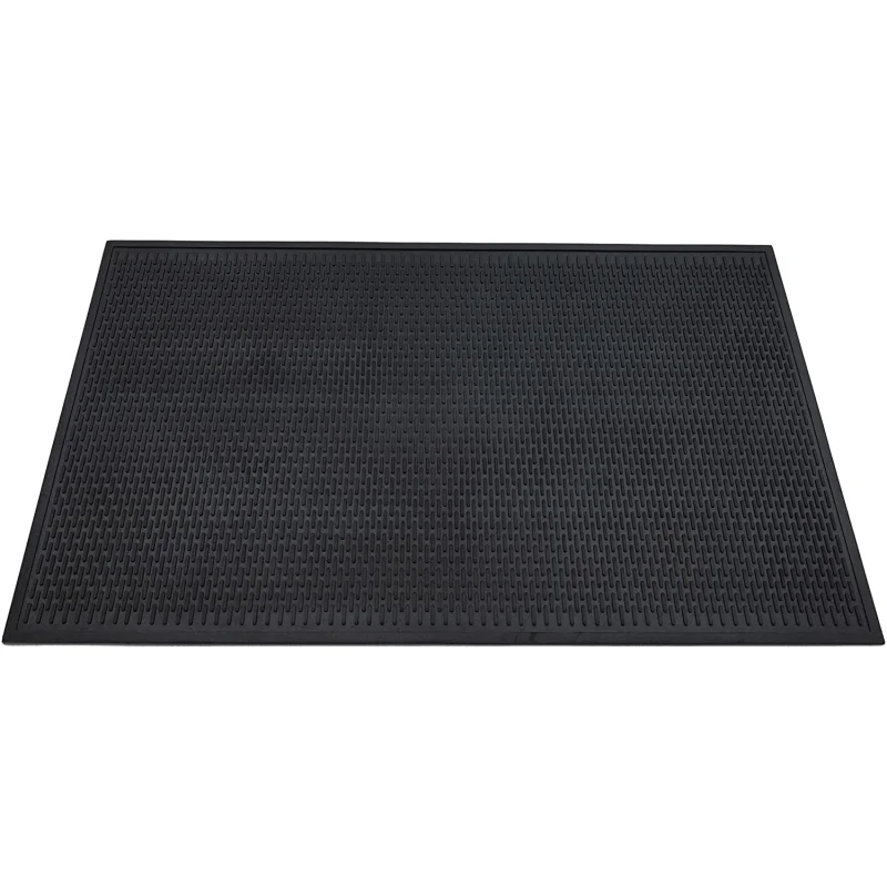 Americo Manufacturing 7633046 Dirt Stopper Outdoor Rubber Scraper Mat with Ribbed Backing, 4′ x 6′, Black