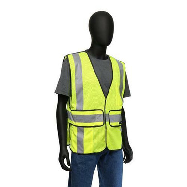 HI-VIS LIME BREAKAWAY SAFETY VEST WITH HOOK & LOOP FRONT CLOSURE- ANSI/ISEA 107-2015 CLASS 2 47200/O