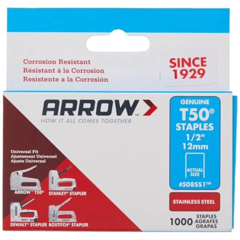 ARROW STAINLESS STEEL STAPLES – 508SS1 (Pack of 5)
