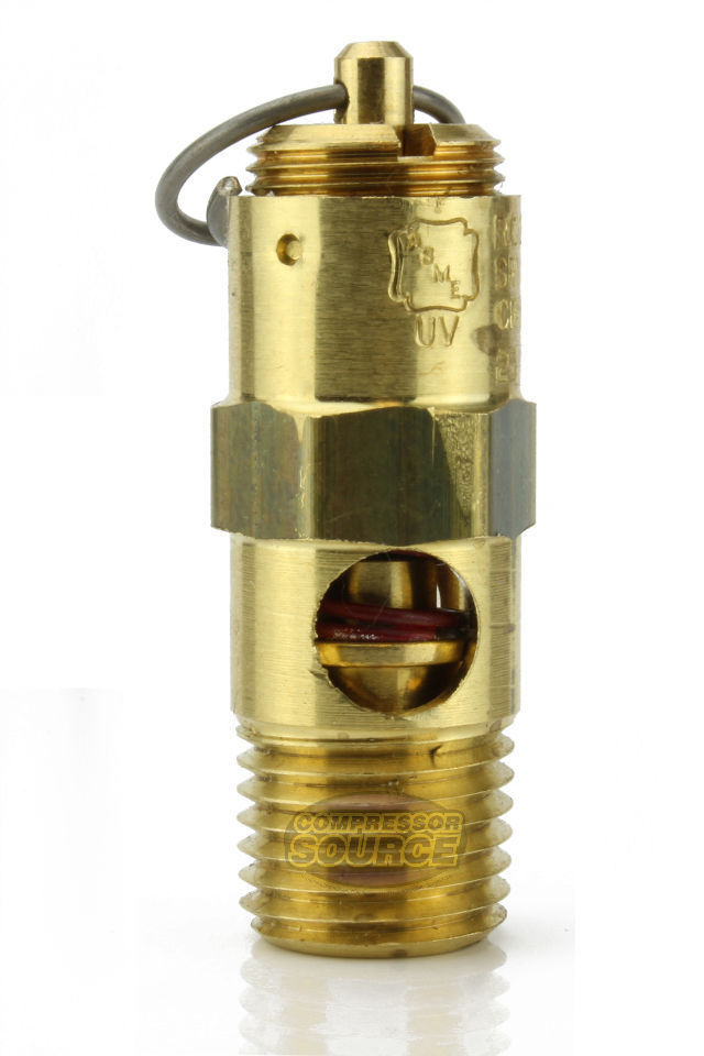 165 PSI 1/4" MNPT Pressure Relief Safety Pop Off Valve Brass AS250165