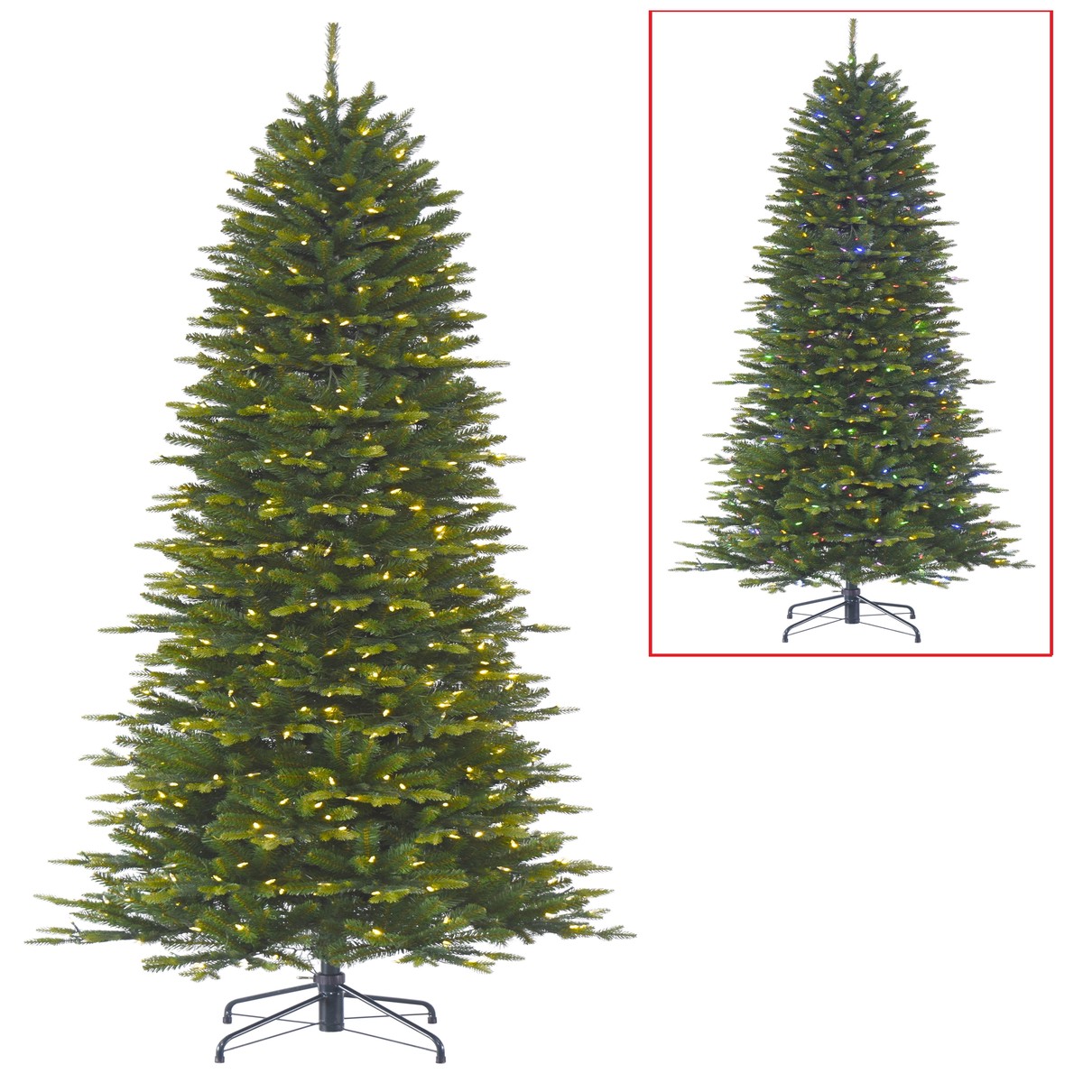 Ashcroft Spruce Dual Color LED PowerConnect Pre-Lit Artificial Slim Christmas Tree