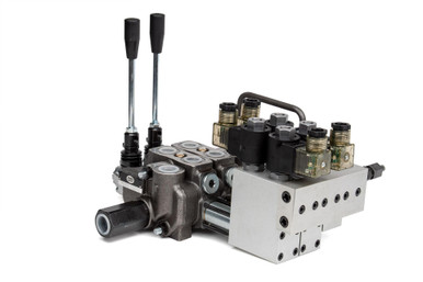 BSV-3 Sectional Control Valve Assembly, 2 Spool, 13 GPM, 4-way, 3-position, 12VDC