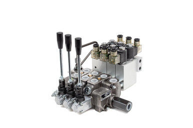 BSV-3 Sectional Control Valve Assembly, 3 Spool, 13 GPM, 4-way, 3 Position, 12VDC