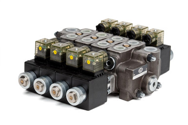 BSV-3 Sectional Control Valve Assembly, 4 Spool, 13 GPM, 4-way, 3-position, 24VDC
