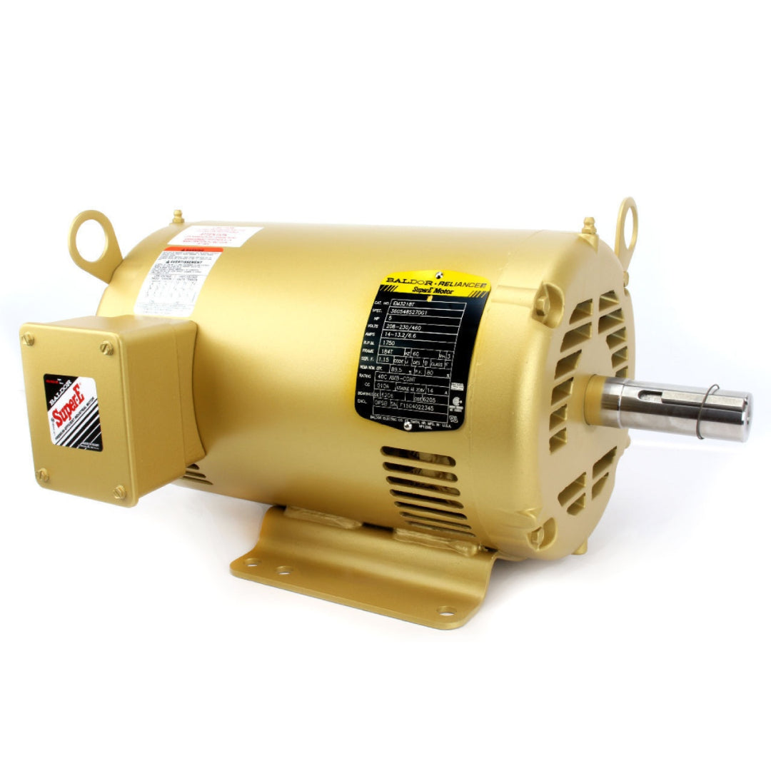 Baldor EM3218T 5 HP 3 Phase Super-E Electric Motor 1750 RPM 184T Frame 208-460V OPSB