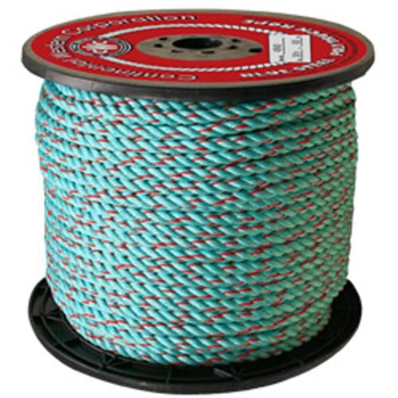 BLUE STEEL Rope – 3/8″ x 2500 ft., Teal W/Red Tracer
