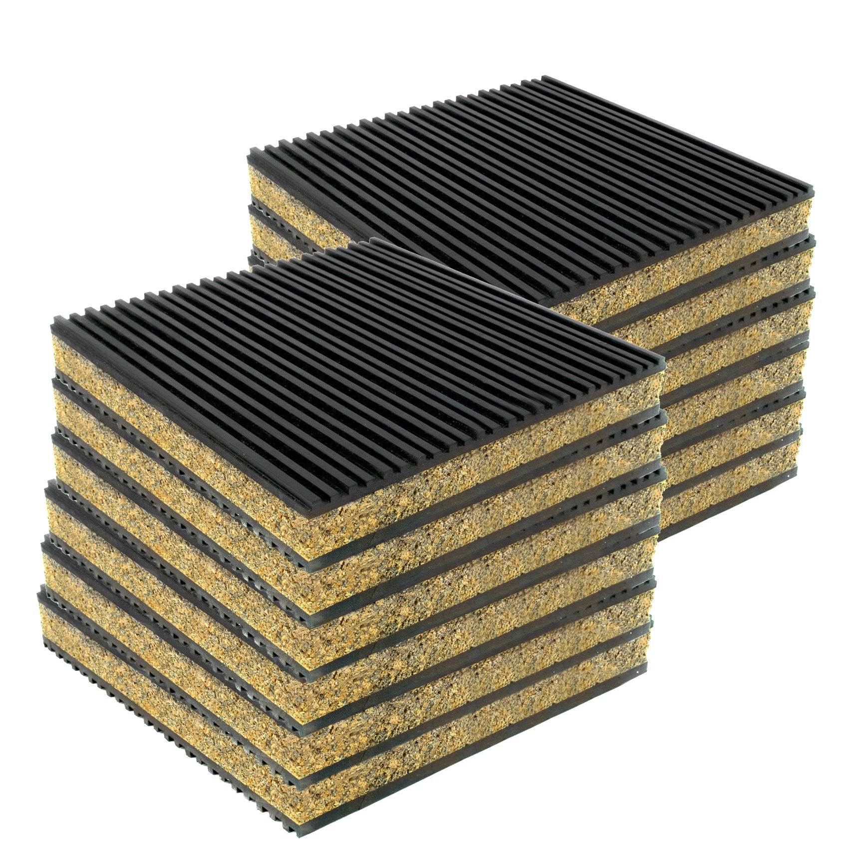 Anti-Vibration Pad Isolation Dampener Isolation 6" x 6" x 7/8" Rubber/Cork - 12 Pack